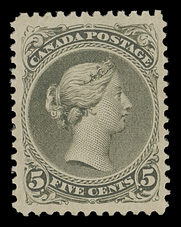 THE AFAB COLLECTION - CANADA  26,A superb mint example with brilliant colour and sharp impression, as fresh as it was when bought over the post office counter nearly 150 years ago, displaying full, dull, streaky white original gum, lightly hinged. A remarkable stamp in all respects, XF LH GEMExpertization: 2022 Greene Foundation certificate