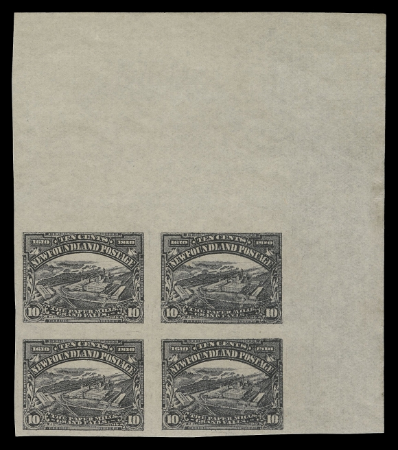 THE AFAB COLLECTION - NEWFOUNDLAND 1897-1947 ISSUES  101a,A remarkably large margined mint imperforate block, deep rich colour on fresh paper, unusually full original gum, VF NH, very few such blocks survive