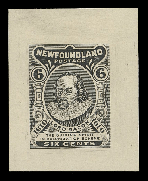 THE AFAB COLLECTION - NEWFOUNDLAND 1897-1947 ISSUES  98-103,An exceptional set of six Engraved Die Proofs, engraved, printed in black on thick white wove paper, each proof with deep, sharp impression on bright white paper. A very rare and  superb showpiece set, XF