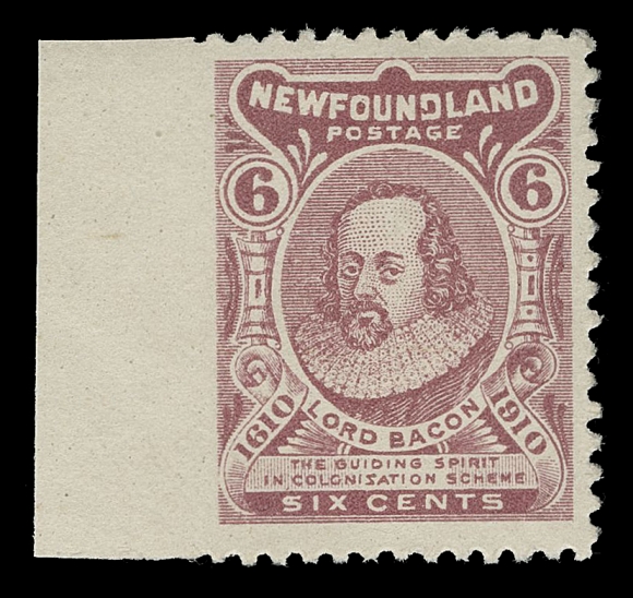 THE AFAB COLLECTION - NEWFOUNDLAND 1897-1947 ISSUES  90i, 92ii,Two bright fresh mint singles, each imperforate vertically between sheet margin and stamp, very elusive, VF LH