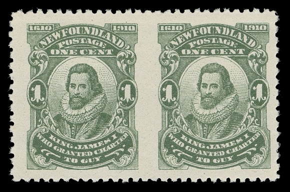 THE AFAB COLLECTION - NEWFOUNDLAND 1897-1947 ISSUES  87c,A nicely centered mint horizontal pair imperforate vertically between, bright and fresh with full original gum, scarce this nice, VF NH