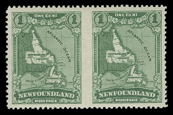 THE AFAB COLLECTION - NEWFOUNDLAND 1897-1947 ISSUES  172a,Well centered, bright fresh mint pair imperforate vertically between, an underrated pair much scarcer than catalogue indicate, VF NH
