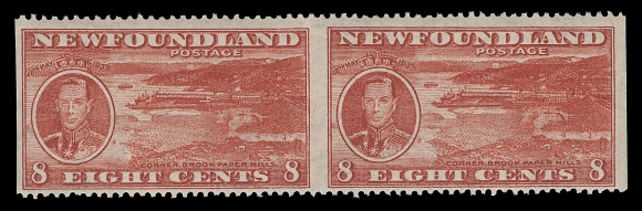 THE AFAB COLLECTION - NEWFOUNDLAND 1897-1947 ISSUES  236c,A scarce mint horizontal pair, imperforate vertically, fresh with full original gum, Fine NH