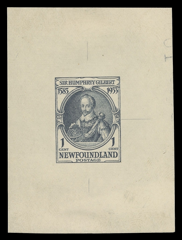 THE AFAB COLLECTION - NEWFOUNDLAND 1897-1947 ISSUES  212,Three different die proofs printed in slate, grey black and black respectively, each on white wove unwatermarked paper; the final die with engraver