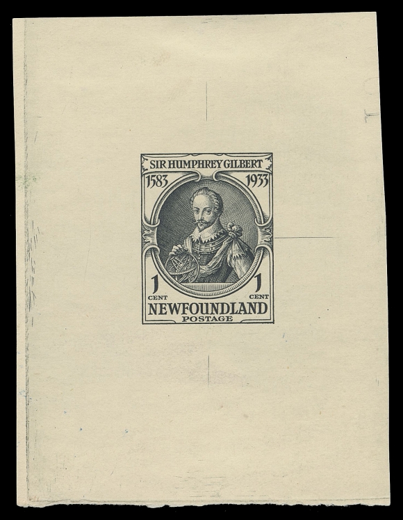 THE AFAB COLLECTION - NEWFOUNDLAND 1897-1947 ISSUES  212,Three different die proofs printed in slate, grey black and black respectively, each on white wove unwatermarked paper; the final die with engraver