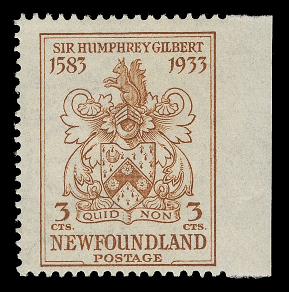 THE AFAB COLLECTION - NEWFOUNDLAND 1897-1947 ISSUES  214iii,An elusive mint single, imperforate vertically between stamp and right margin, F-VF NH