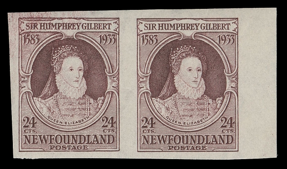 THE AFAB COLLECTION - NEWFOUNDLAND 1897-1947 ISSUES  224a,Mint imperforate pair with sheet margin at right, VF NH