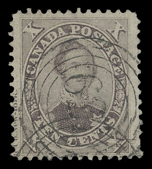 THE AFAB COLLECTION - CANADA 17, vii,An exceptional used single, very well centered within uncharacteristically large margins, portion of imprint in left margin and centrally struck four-ring