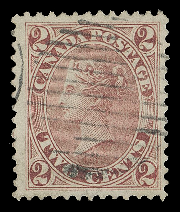 THE AFAB COLLECTION - CANADA  20,Impressive example of the first printing, superior centering within unusually large margins, faint diagonal pressed crease, light central grid cancellation, VF JUMBO; ex. Dale-Lichtenstein (Sale 10, December 1970; Lot 486 - as sound)
