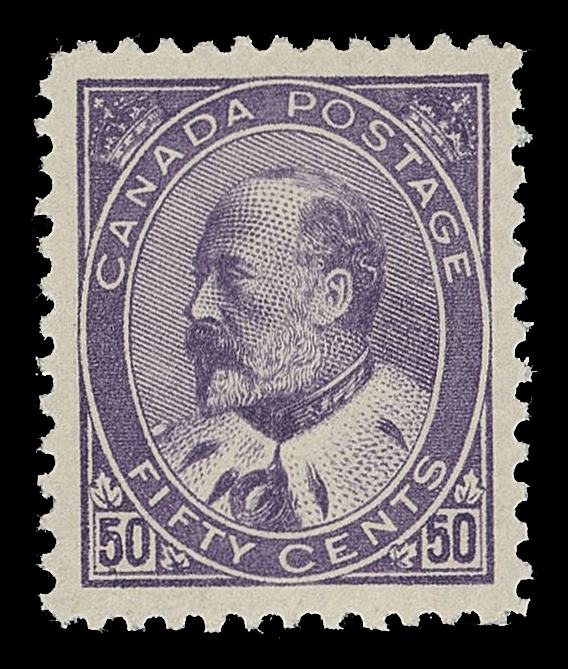 THE AFAB COLLECTION - CANADA  95i,A superb mint example with outstanding colour - the deepest and most radiant shade we recall seeing on this key stamp, amazingly fresh on pristine paper, well centered with full original gum and very lightly hinged. A wonderful stamp for someone seeking top quality without paying a large premium for NH status, XF VLH GEM