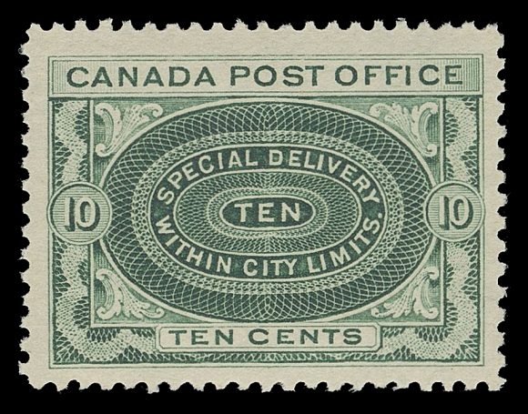 THE AFAB COLLECTION - CANADA  E1ii,An impressive mint example, clearly showing the no shading in value tablet variety, well centered within large margins, exceptionally fresh with full unblemished original gum. A very difficult stamp to obtain in such top-quality - in our opinion undercatalogued as such, XF NH