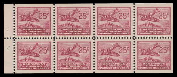 THE AFAB COLLECTION - CANADA  FWS5b, 6a, 15,The three different booklet panes of eight, choice and fresh, VF NH