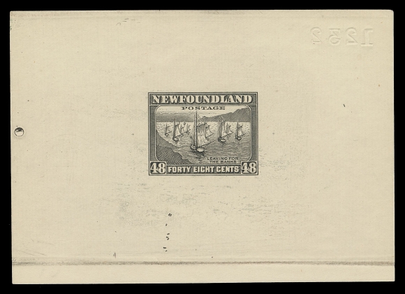 THE AFAB COLLECTION - NEWFOUNDLAND 1897-1947 ISSUES  266,Large Die Proof printed in black on unwatermarked wove paper, die sinkage top and bottom, reverse albino die number 