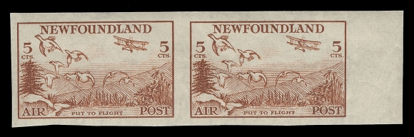 THE AFAB COLLECTION - NEWFOUNDLAND 1897-1947 ISSUES  C13a-C17a,A lovely set of five mint imperforate pairs, all in horizontal format and with sheet margin on one side, post office fresh colours, large margins and full original gum; a seldom seen set in especially nice condition, XF H