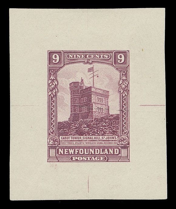 THE AFAB COLLECTION - NEWFOUNDLAND 1897-1947 ISSUES 152,Trial Colour Die Proof in dark lilac on white wove unwatermarked paper 36 x 44mm; engraver