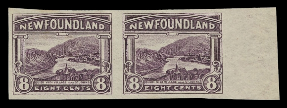 THE AFAB COLLECTION - NEWFOUNDLAND 1897-1947 ISSUES 131b/142a,Set of eleven imperforate pairs in horizontal format (ex 1c vertical), only lacking the 3c, full margined with deep colours, 1c and 2c NH, others ungummed as issued. A choice set, VF-XF
