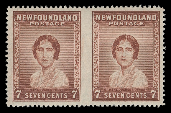 THE AFAB COLLECTION - NEWFOUNDLAND 1897-1947 ISSUES  208b,Post office bright fresh colour, well centered mint horizontal pair imperforate between in error, VF NH