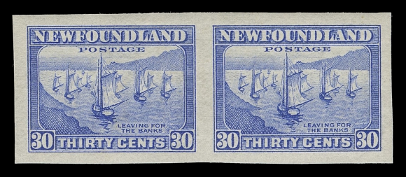 THE AFAB COLLECTION - NEWFOUNDLAND 1897-1947 ISSUES  198a,A key mint imperforate pair with unusually large margins, bright fresh colour and full original gum, VF+ NH