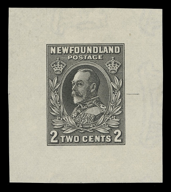 THE AFAB COLLECTION - NEWFOUNDLAND 1897-1947 ISSUES 185,Two Die Proofs printed in black and in green on white wove watermarked paper, measuring 41 x 46mm and 50 x 57mm respectively, each with guideline at right, VF