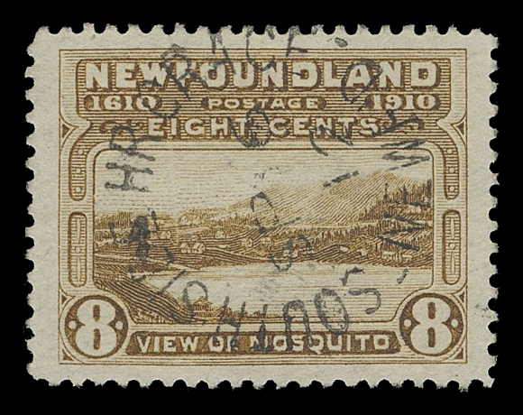 THE AFAB COLLECTION - NEWFOUNDLAND 1897-1947 ISSUES  98-103,A superb used set, each stamp handpicked for superior centering, fresh colour and socked-on-nose split ring postmark (three different towns), XF CDS