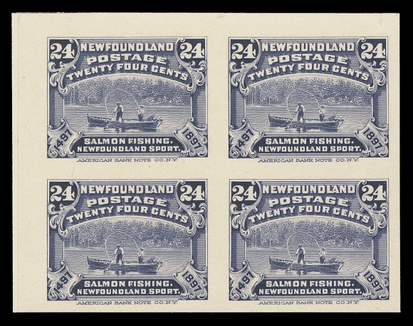 THE AFAB COLLECTION - NEWFOUNDLAND 1897-1947 ISSUES  61-74,Complete set of plate proof blocks of four on card mounted india paper, all from the upper left corner position, most appealing and in choice condition, XF