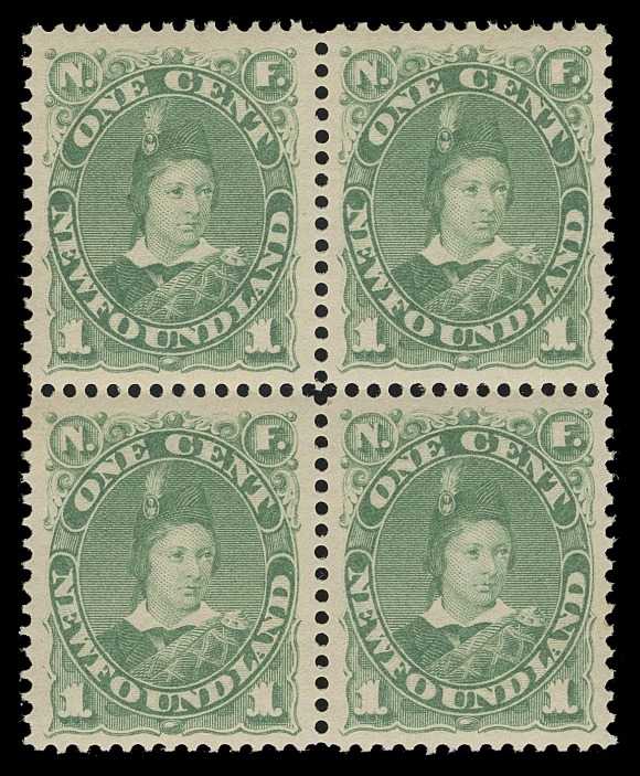 THE AFAB COLLECTION - NEWFOUNDLAND DECIMAL ISSUES  45a,A very attractive, brilliant fresh mint block, unusually well centered and with full pristine original gum; a gorgeous block in a distinctive shade, VF+ NH