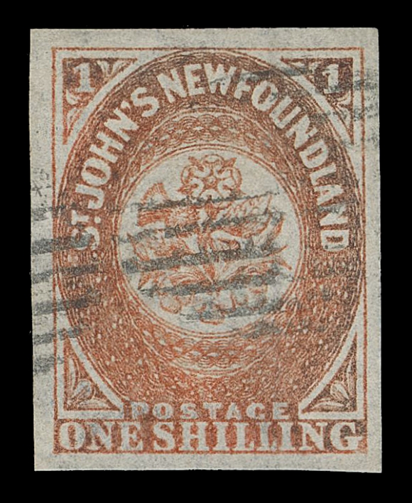 THE AFAB COLLECTION - NEWFOUNDLAND PENCE ISSUES  15ii,A very attractive example of this rare and sought-after classic stamp, showing "EY" of the papermaker