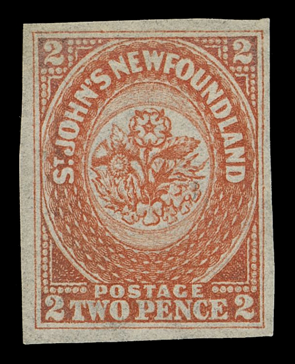 THE AFAB COLLECTION - NEWFOUNDLAND PENCE ISSUES  11i,A nice unused single with excellent colour, large margined and showing part papermaker