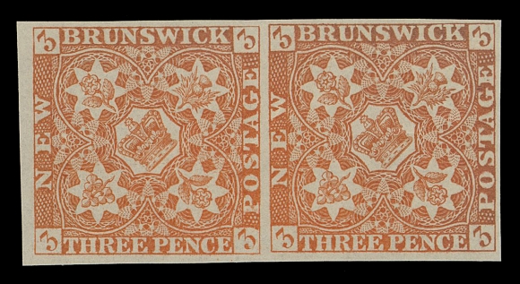 THE AFAB COLLECTION - NEW BRUNSWICK 1-3,Official reprint set of three in pairs on distinctive thin hard white wove ungummed paper, VF