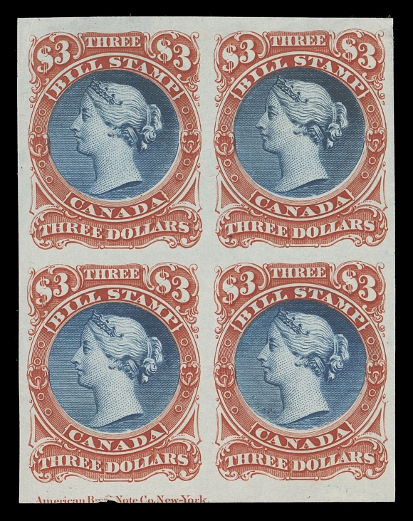 THE AFAB COLLECTION - CANADA  FB18-FB36,Complete set of sixteen in issued colour plate proof blocks of four on india (the 20c exists in brown and lilac only), a great set in pristine condition, VF-XF