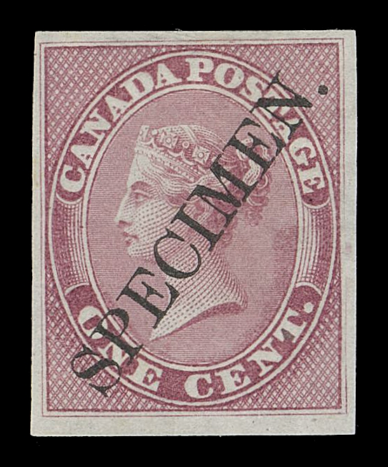 CANADA -  3 CENTS  14Pii,Plate proof single in issued colour on india paper, diagonal SPECIMEN overprint in black, elusive, VF