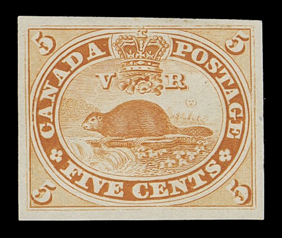 CANADA -  3 CENTS  15TCviii,Trial colour plate proof in orange yellow on india paper, fresh and choice, XF