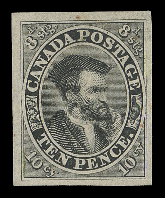 CANADA -  2 PENCE  7,American Bank Note Company trade sample proof, engraved, printed in black on gummed thick wove paper with vertical mesh (0.0045" thick), most unusual and very scarce, VF OG