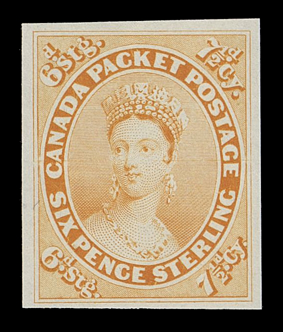 CANADA -  2 PENCE  9TCiii,Trial colour plate proof printed in orange on india paper, brilliant fresh and choice, VF