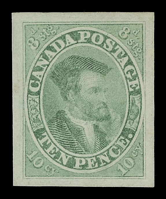 CANADA -  2 PENCE  7P,American Bank Note Company Trade Sample Proofs - an extraordinary display of twenty-two different colours ranging from bright yellow to black, on several different paper types; more than half are completely sound, others with usual small thin but superb appearance. Emphasis is on the more desirable darker shades, making this assembly impressive indeed. An excellent opportunity to acquire the largest collection of these beautiful trade sample proofs we have had the pleasure to offer, VF-XF