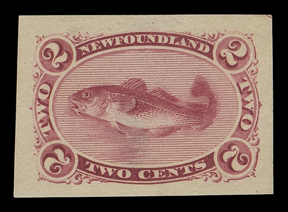 NEWFOUNDLAND -  2 CENTS  24,American Bank Note Company trade sample proofs, a selection of six different colours on two paper types, three in dark shades, mainly with minor thinning as expected on this fragile paper, VF appearance