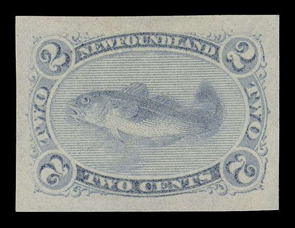 NEWFOUNDLAND -  2 CENTS  24,American Bank Note Company trade sample proofs, a selection of six different colours on two paper types, three in dark shades, mainly with minor thinning as expected on this fragile paper, VF appearance