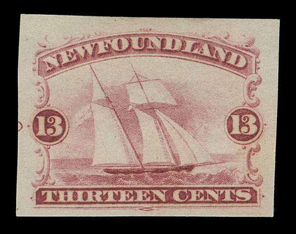 NEWFOUNDLAND -  2 CENTS  30,American Bank Note Company trade sample proofs, an attractive display of 8 different colours on three different paper types, four in distinctively darker shades; half with usual paper flaws and half completely sound, VF