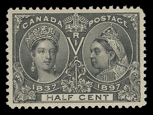 CANADA -  6 1897-1902 VICTORIAN ISSUES  50,A very well centered mint example in a lovely bright shade, full immaculate original gum, VF+ NH; 2019 PSE cert. (mentions short corner perf) and clear 2015 PF cert., both Graded XF 90