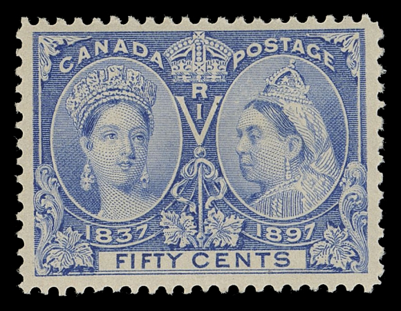 CANADA -  6 1897-1902 VICTORIAN ISSUES  60,A nicely centered mint example in a lovely bright shade, uncharacteristically clean, full pristine original gum unlike many existing 50c Jubilee, VF NH; 1994 PF and 2019 PSE certs., the latter Graded VF 80