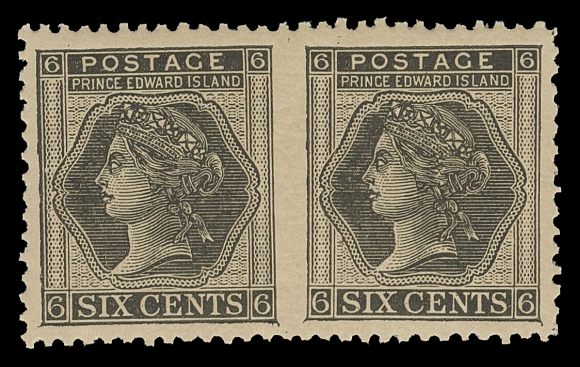 PRINCE EDWARD ISLAND  15a,A superb mint pair imperforate vertically between, characteristic brown original gum, exceptional centering for this, XF NH