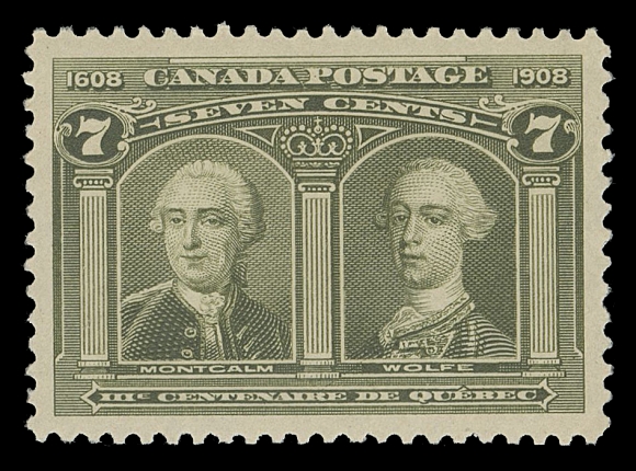 CANADA -  7 KING EDWARD VII  100,A superb mint example with exceptional centering, deep rich colour and full pristine original gum. An ideal stamp for the discriminating collector, XF NH GEM; 2022 Greene Foundation cert.