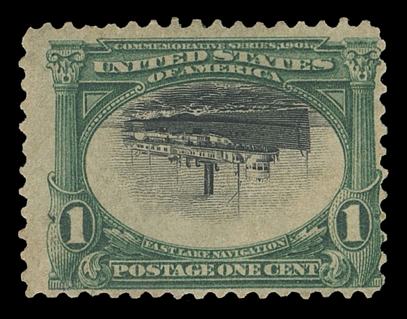 USA  294a,A mint example of the Inverted Center error, slightly disturbed original gum and trivial perf flaws at foot, still a decent example of this coveted error, Fine OG; 2010 PF certificate