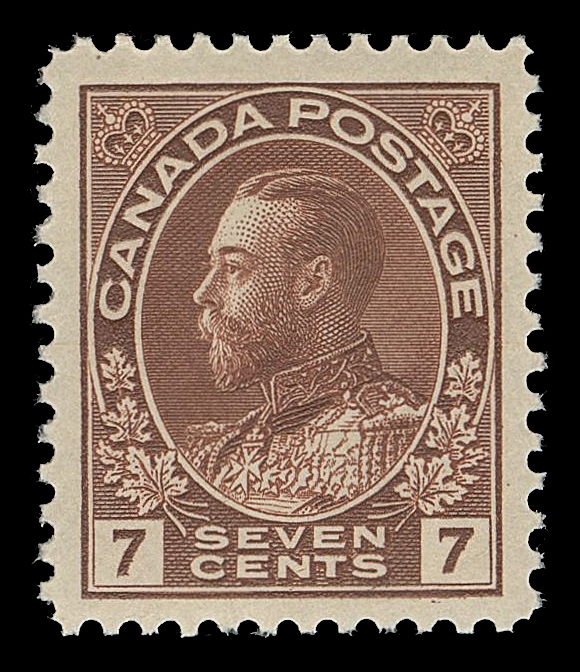 CANADA -  8 KING GEORGE V  114bv,A choice mint example with deep rich colour and showing the diagonal line in "N" of "CENTS" plate variety (from Plate 8), VF+ NH