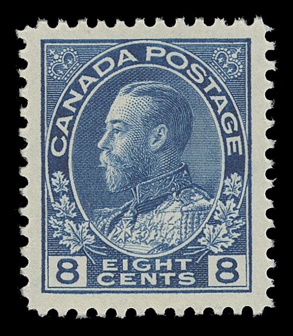 CANADA -  8 KING GEORGE V  115,A post office fresh mint example, very well centered, rich colour on fresh paper and with full immaculate original gum, XF NH