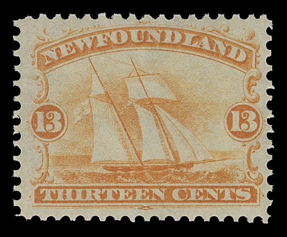 NEWFOUNDLAND -  2 CENTS  30,An unusually well centered mint example of this difficult stamp, with brilliant fresh colour and full unblemished original gum. A very nice example of this classic stamp, VF NH