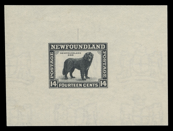 NEWFOUNDLAND -  5 1932-1938 RESOURCES  194,Large Die Proof printed in black, the adopted colour, on white wove watermarked paper 73 x 55mm; with engraver