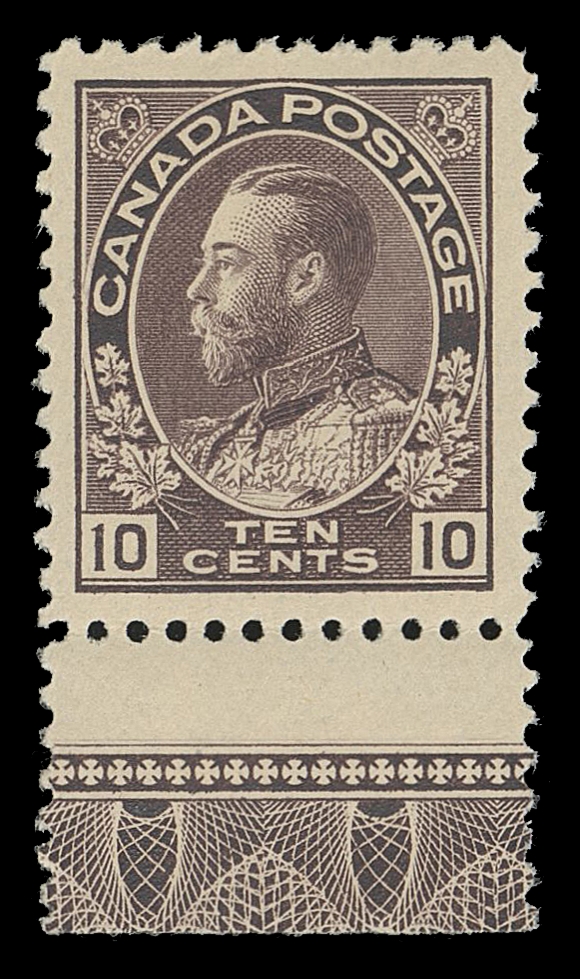 CANADA -  8 KING GEORGE V  116,Select mint single with complete, full strength Type A lathework, well centered with full original gum, VF LH