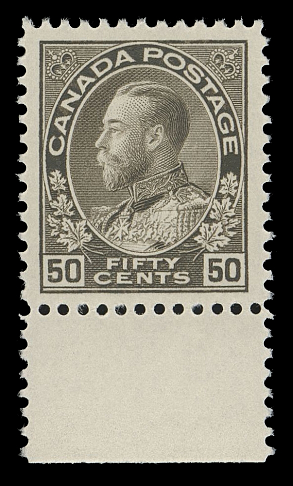 CANADA -  8 KING GEORGE V  120,An exceptional mint example, superbly centered with large margins, sheet margin at foot, post office fresh, VF+ NH GEM