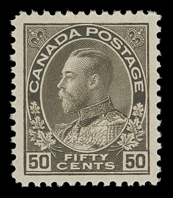 CANADA -  8 KING GEORGE V  120,An unusually fresh and extremely well centered mint example with pristine original gum, XF NH; 2013 PSE cert. (Graded XF-Superb 95)